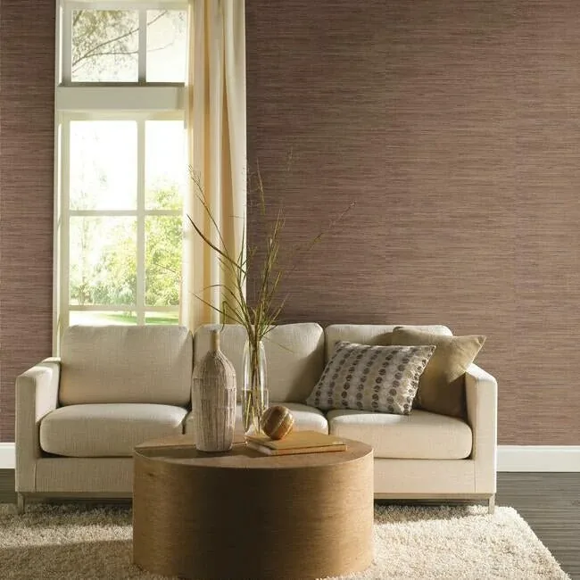 York Wallcoverings Lustrous Grasscloth Brown Wallpaper | Wallpaper Twins York Wallcoverings Lustrous Grasscloth Brown Wallpaper - SKU RN1057LW