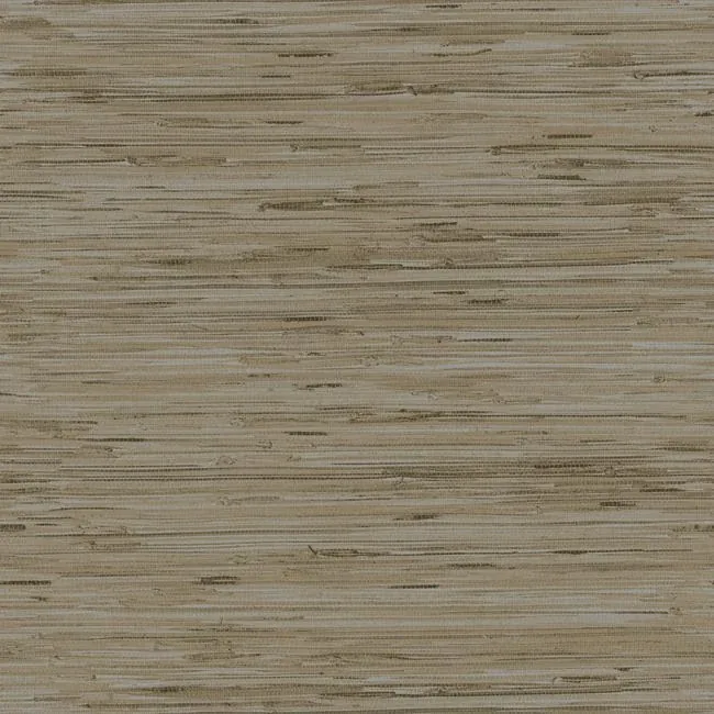 York Wallcoverings Lustrous Grasscloth Silver & Taupe Wallpaper - SKU Y6201604