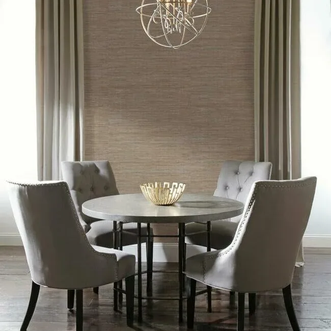 York Wallcoverings Lustrous Grasscloth Silver & Taupe Wallpaper | Wallpaper Twins York Wallcoverings Lustrous Grasscloth Silver & Taupe Wallpaper - SKU Y6201604
