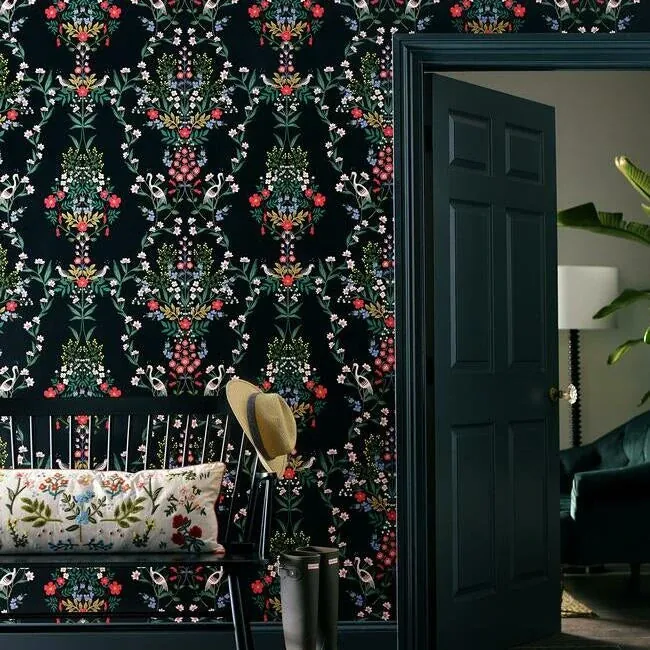 York Wallcoverings Luxembourg Black Peel & Stick Wallpaper - SKU PSW1326RL