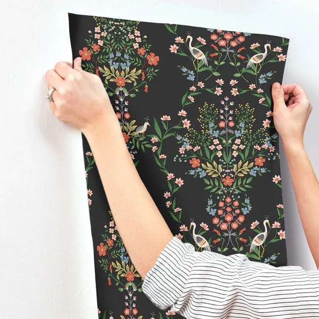 York Wallcoverings Luxembourg Black Wallpaper | Wallpaper Twins York Wallcoverings Luxembourg Black Wallpaper - SKU RP7329