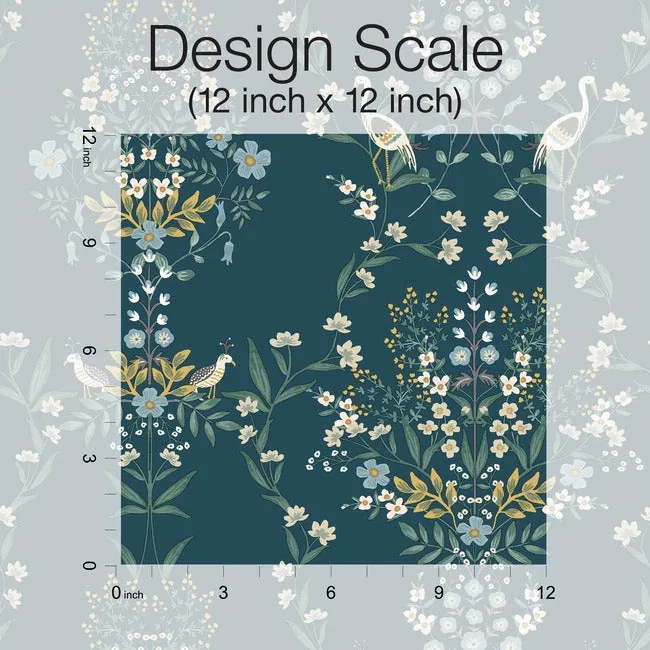 York Wallcoverings Luxembourg Blue & Green Wallpaper | Wallpaper Twins York Wallcoverings Luxembourg Blue & Green Wallpaper - SKU RP7331