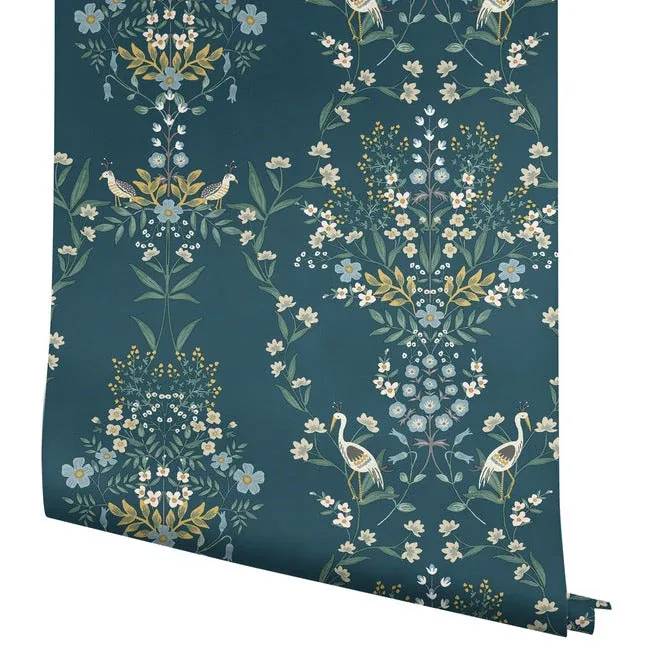 York Wallcoverings Luxembourg Blue & Green Wallpaper | Wallpaper Twins York Wallcoverings Luxembourg Blue & Green Wallpaper - SKU RP7331