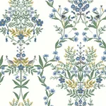 York Wallcoverings Luxembourg White & Blue Wallpaper | Wallpaper Twins York Wallcoverings Luxembourg White & Blue Wallpaper - SKU RP7330