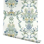 York Wallcoverings Luxembourg White & Blue Wallpaper | Wallpaper Twins York Wallcoverings Luxembourg White & Blue Wallpaper - SKU RP7330