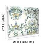 York Wallcoverings Luxembourg White & Blue Wallpaper | Wallpaper Twins York Wallcoverings Luxembourg White & Blue Wallpaper - SKU RP7330