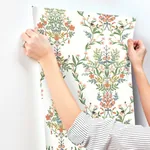 York Wallcoverings Luxembourg White & Green Wallpaper - SKU RP7328