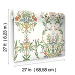York Wallcoverings Luxembourg White & Green Wallpaper - SKU RP7328