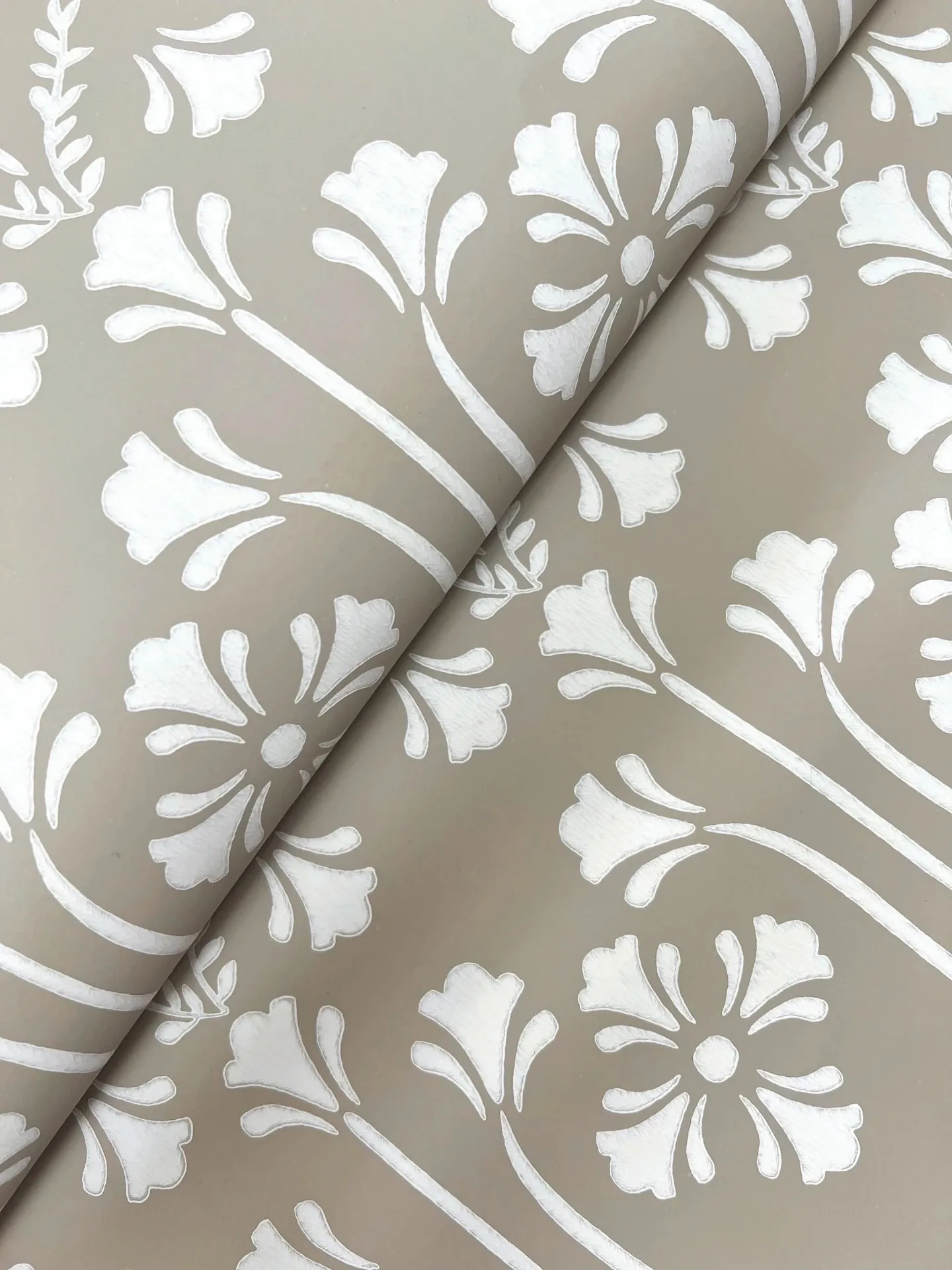 York Wallcoverings Lydia Taupe Wallpaper | Wallpaper Twins York Wallcoverings Lydia Taupe Wallpaper - SKU MF4805
