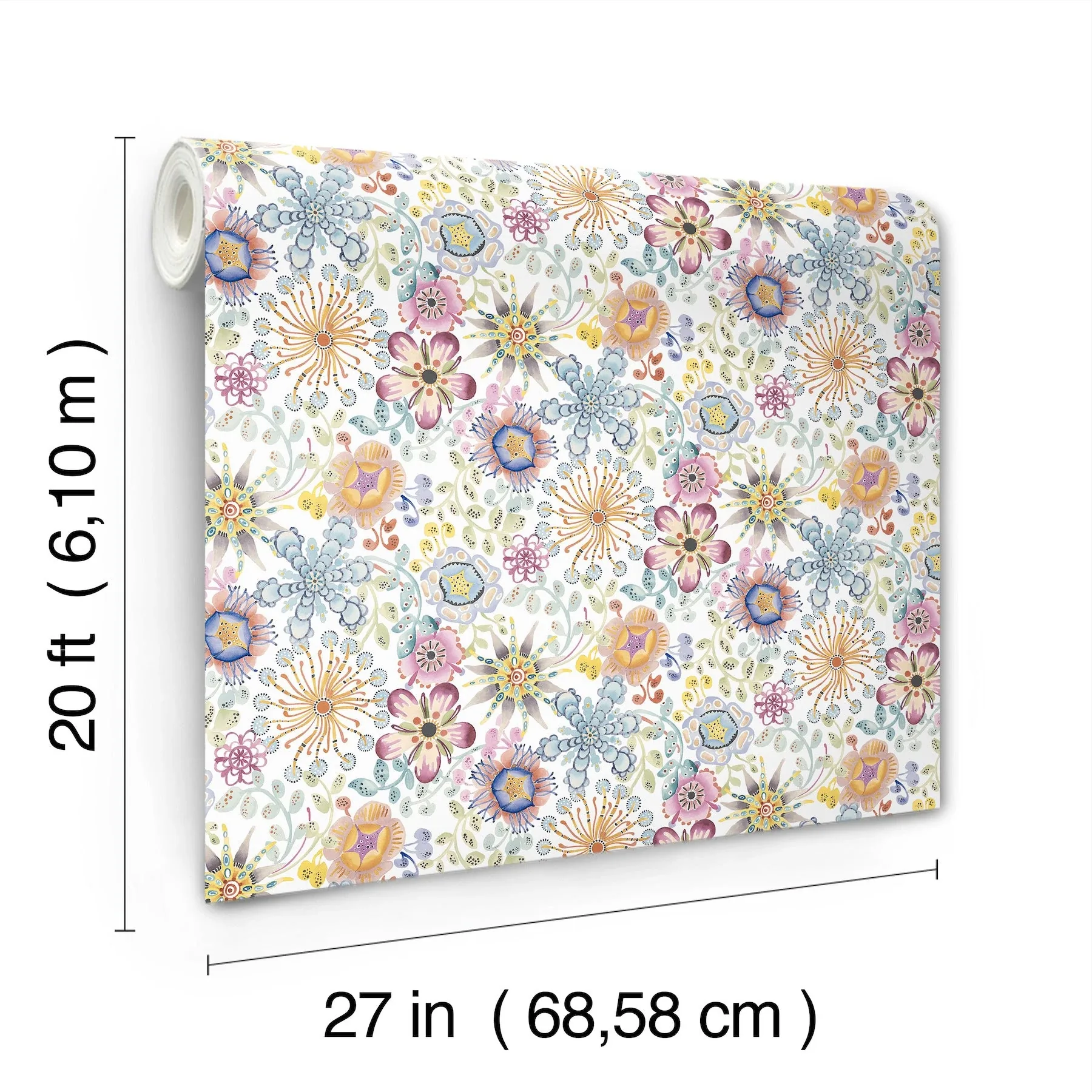York Wallcoverings Magic Garden Multicolor Peel & Stick Wallpaper - SKU PSW1636RL