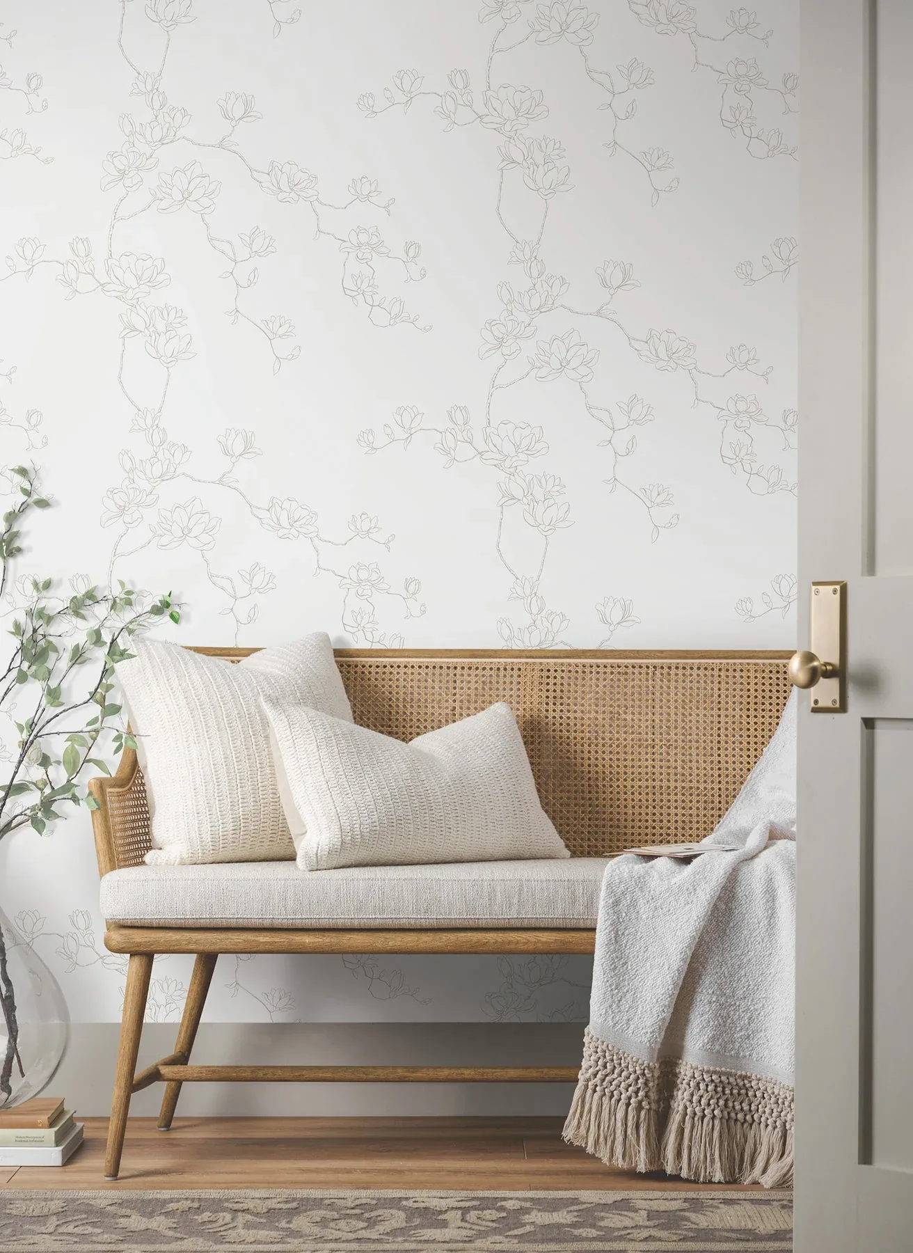 York Wallcoverings Magnolia Beige Branches Wallpaper | Wallpaper Twins York Wallcoverings Magnolia Beige Branches Wallpaper - SKU MF4732