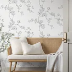 York Wallcoverings Magnolia Black Branches Wallpaper | Wallpaper Twins York Wallcoverings Magnolia Black Branches Wallpaper - SKU MF4731