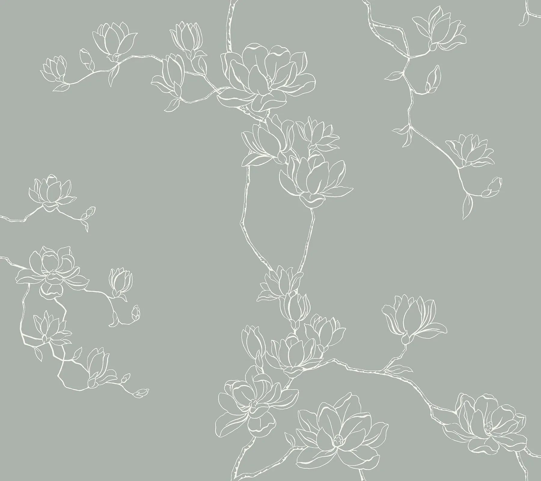 MF4734 | Magnolia Eucalyptus Branches Wallpaper