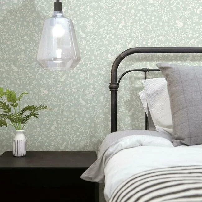 York Wallcoverings Magnolia Home Fox & Hare Green Peel & Stick Wallpaper - SKU PSW1167RL