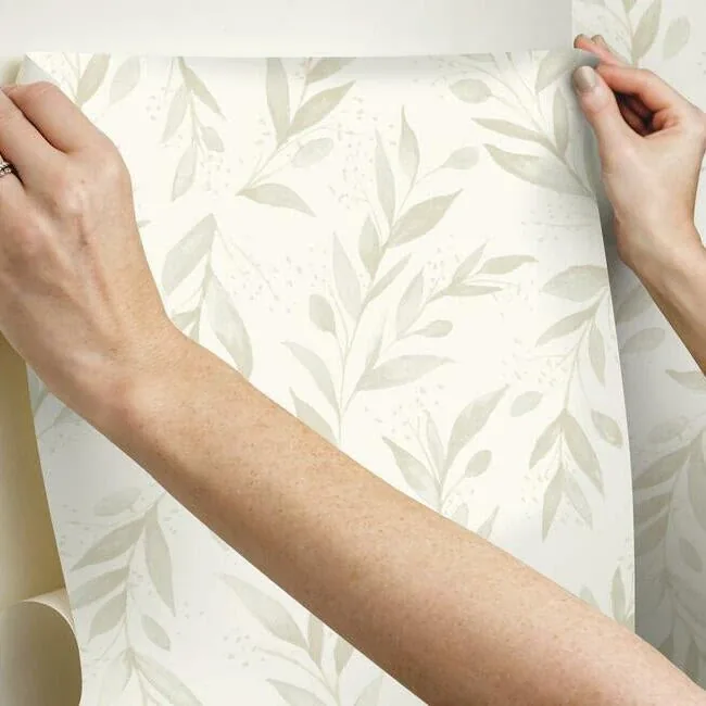 York Wallcoverings Magnolia Home Olive Branch Beige Peel & Stick Wallpaper | Wallpaper Twins York Wallcoverings Magnolia Home Olive Branch Beige Peel & Stick Wallpaper - SKU PSW1158RL