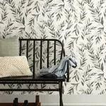 York Wallcoverings Magnolia Home Olive Branch Charcoal Peel & Stick Wallpaper | Wallpaper Twins York Wallcoverings Magnolia Home Olive Branch Charcoal Peel & Stick Wallpaper - SKU PSW1003RL
