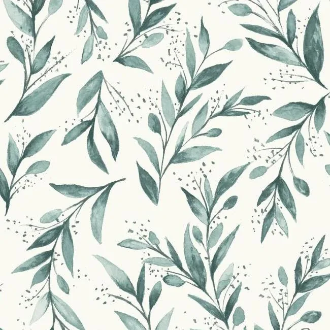 PSW1002RL | Magnolia Home Olive Branch Teal Peel & Stick Wallpaper