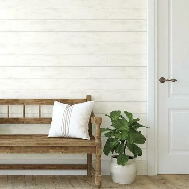 York Wallcoverings Magnolia Home Shiplap White Peel & Stick Wallpaper - SKU PSW1176RL