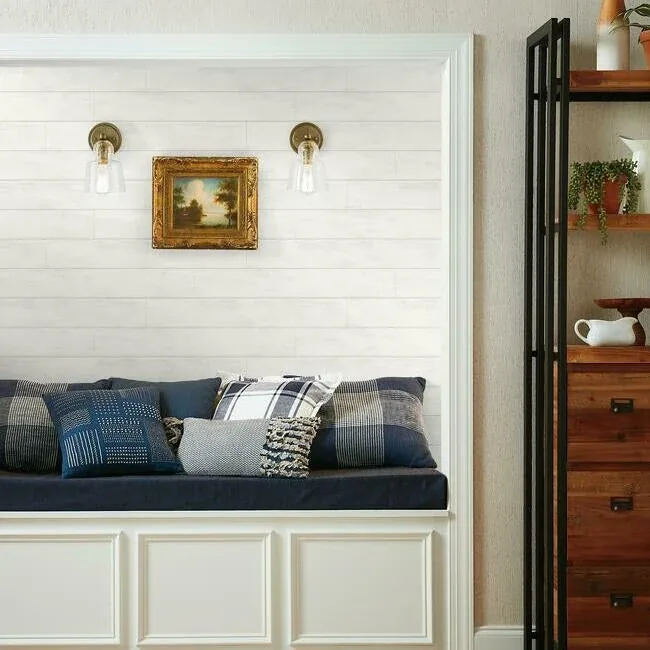 York Wallcoverings Magnolia Home Shiplap White Peel & Stick Wallpaper - SKU PSW1176RL