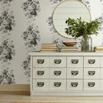 York Wallcoverings Magnolia Home Tea Rose White & Black Peel & Stick Wallpaper - SKU PSW1157RL