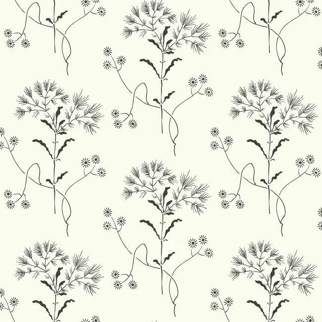 PSW1153RL | Magnolia Home Wildflower Black & White Peel & Stick Wallpaper
