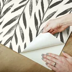 York Wallcoverings Magnolia Home Willow Black Peel & Stick Wallpaper - SKU PSW1017RL