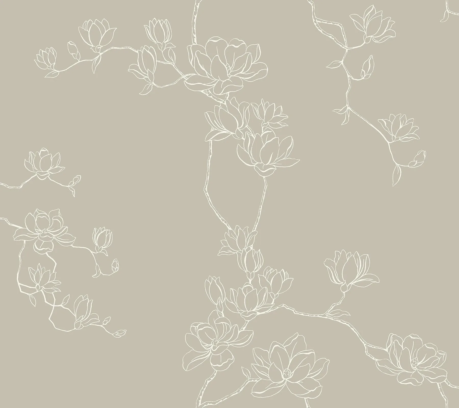 York Wallcoverings Magnolia Taupe Branches Wallpaper - SKU MF4736