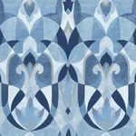 York Wallcoverings Malta Blue & Silver Wallpaper - SKU MN1920
