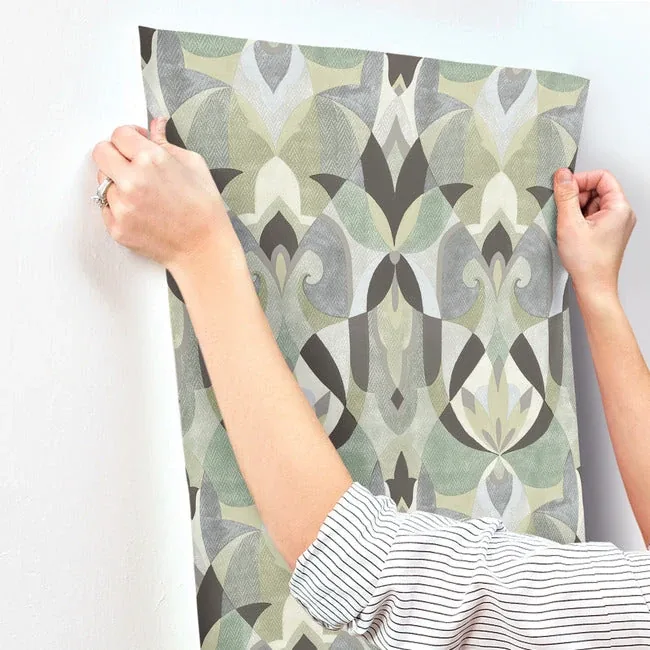York Wallcoverings Malta Green Wallpaper - SKU MN1922