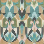 York Wallcoverings Malta Teal & Gold Wallpaper - SKU MN1923