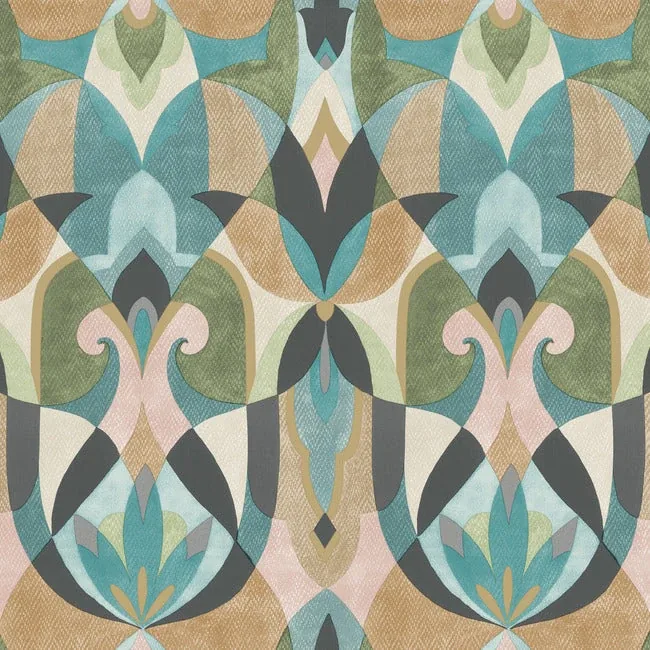 MN1923 | Malta Teal & Gold Wallpaper