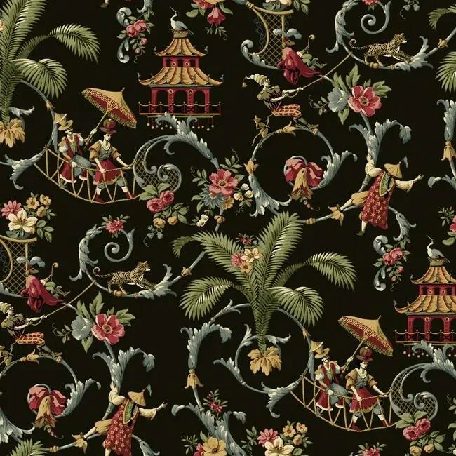 York Wallcoverings Mandarin Rose Red Wallpaper - SKU WA7769