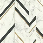 York Wallcoverings Marble Chevron Black & Gold Wallpaper | Wallpaper Twins York Wallcoverings Marble Chevron Black & Gold Wallpaper - SKU MM1805