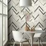 York Wallcoverings Marble Chevron Black & Gold Wallpaper | Wallpaper Twins York Wallcoverings Marble Chevron Black & Gold Wallpaper - SKU MM1805
