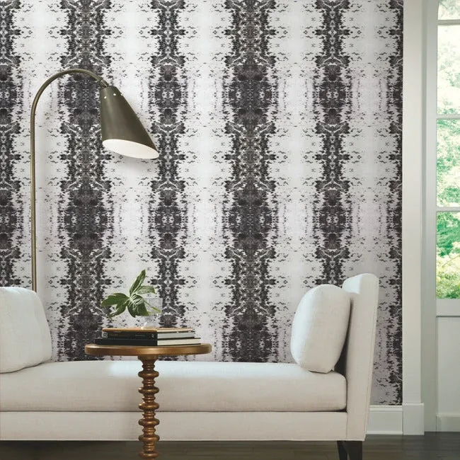 York Wallcoverings Marbled Appaloosa Black Peel & Stick Wallpaper - SKU PSW1380RL
