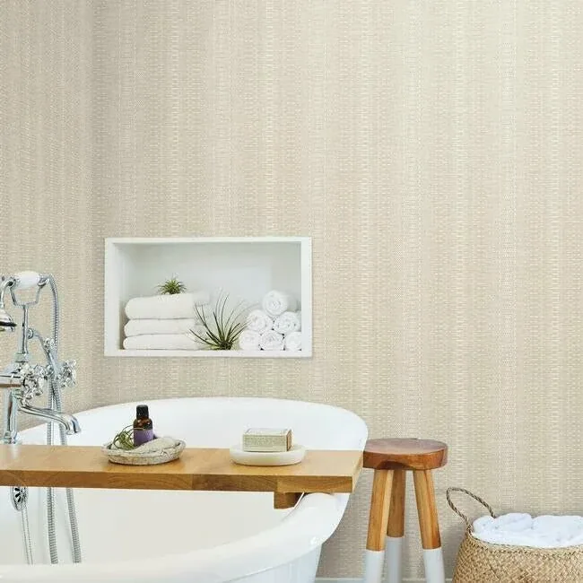 York Wallcoverings Market Stripe Caramel Wallpaper - SKU FH4010