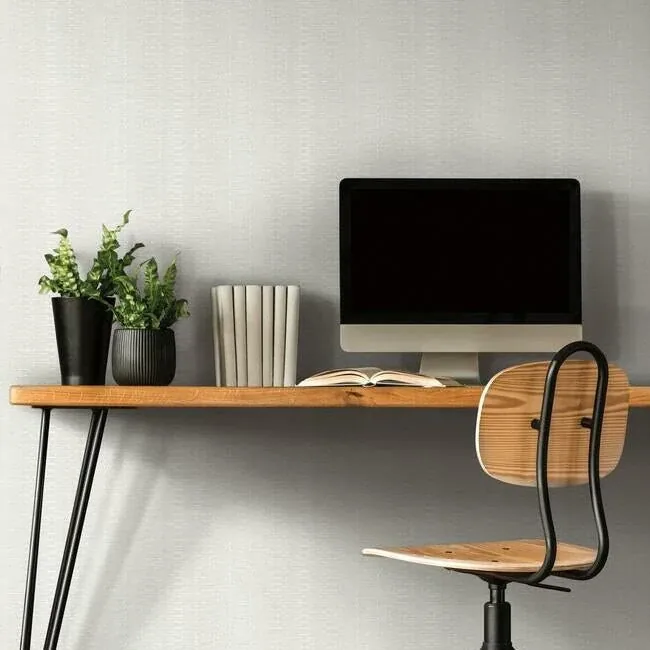 York Wallcoverings Market Stripe White Wallpaper - SKU FH4014