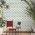 York Wallcoverings Marketplace Motif White & Multi Wallpaper - SKU MN1852