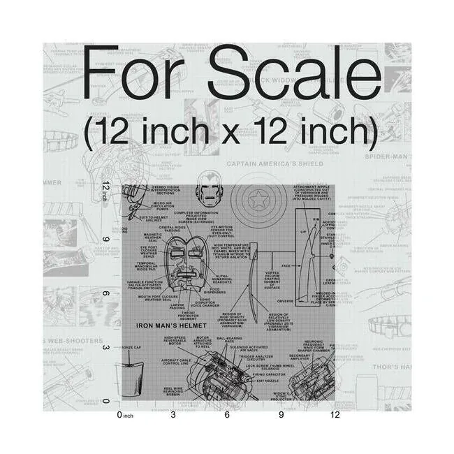 York Wallcoverings Marvels Heroes Schematics Grey & Black Wallpaper - SKU DI0936