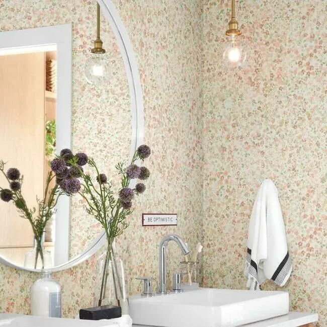 York Wallcoverings Meadow Pink Wallpaper | Wallpaper Twins York Wallcoverings Meadow Pink Wallpaper - SKU MK1120