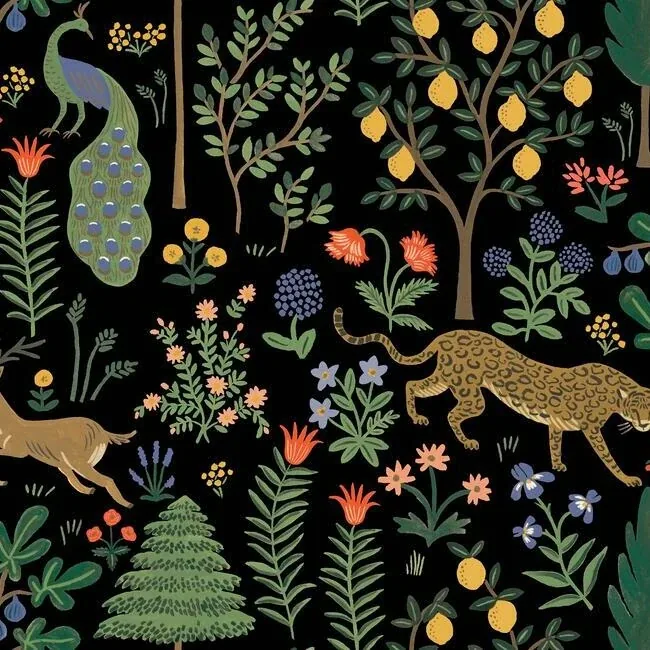 PSW1321RL | Menagerie Black Peel & Stick Wallpaper