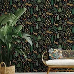 York Wallcoverings Menagerie Black Peel & Stick Wallpaper - SKU PSW1321RL