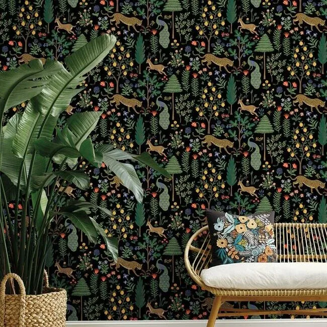 York Wallcoverings Menagerie Black Peel & Stick Wallpaper - SKU PSW1321RL