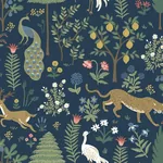 York Wallcoverings Menagerie Blue & Brown Wallpaper - SKU RP7304