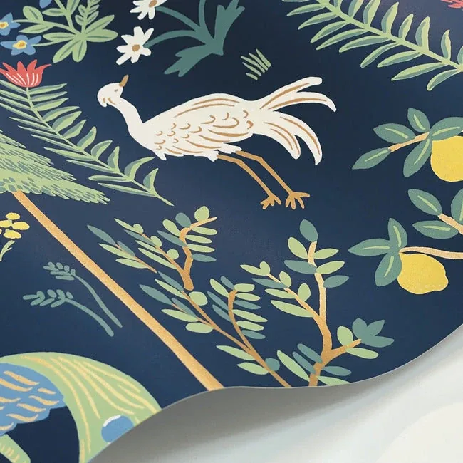 York Wallcoverings Menagerie Blue & Brown Wallpaper - SKU RP7304