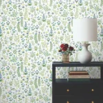 York Wallcoverings Menagerie Garden Blue Multicolor Peel & Stick Wallpaper | Wallpaper Twins York Wallcoverings Menagerie Garden Blue Multicolor Peel & Stick Wallpaper - SKU PSW1551RL
