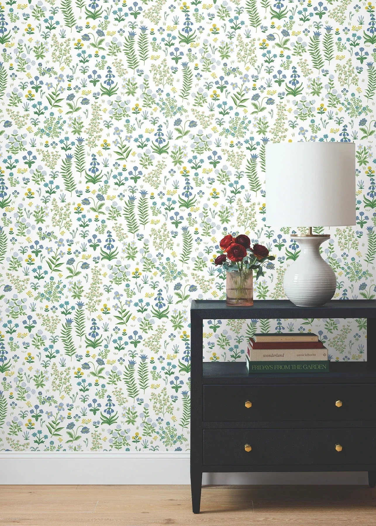 York Wallcoverings Menagerie Garden Blue Multicolor Peel & Stick Wallpaper | Wallpaper Twins York Wallcoverings Menagerie Garden Blue Multicolor Peel & Stick Wallpaper - SKU PSW1551RL
