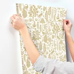 York Wallcoverings Menagerie Toile Beige Wallpaper | Wallpaper Twins York Wallcoverings Menagerie Toile Beige Wallpaper - SKU RP7371