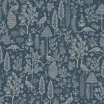 York Wallcoverings Menagerie Toile Dark Blue Wallpaper - SKU RP7372