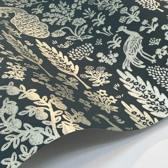 York Wallcoverings Menagerie Toile Dark Blue Wallpaper - SKU RP7372